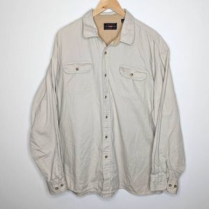 Wrangler Casual Button Down Long Sleeve Tan Work Shirt Men's Size 3XL